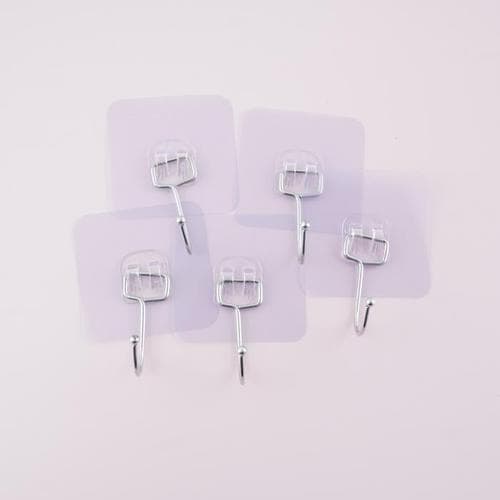 주방 부착 고리 무타공 후크 욕실 투명 걸이 매직후크 접착식 5p(1)