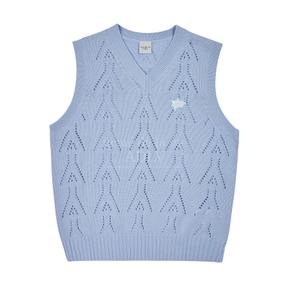 A LOGO PUNCHING KNIT VEST SKYBLUE - A로고 펀칭 니트 베스트