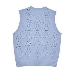 A LOGO PUNCHING KNIT VEST SKYBLUE - A로고 펀칭 니트 베스트