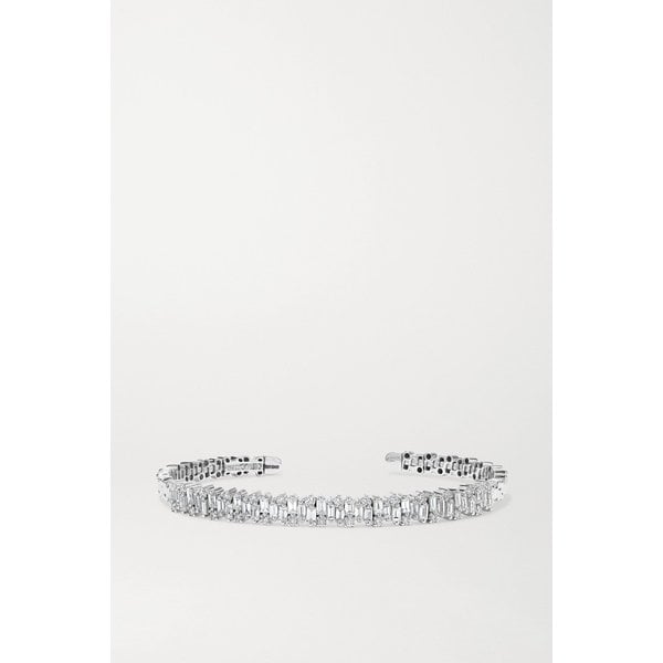 수잔 케일런 18캐럿 화이트 골드 다이아몬드 커프 실버 18706561956251388