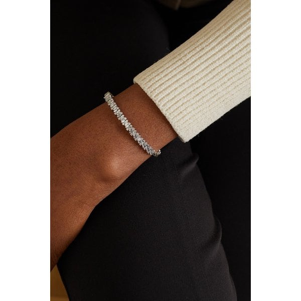 수잔 케일런 18캐럿 화이트 골드 다이아몬드 커프 실버 18706561956251388