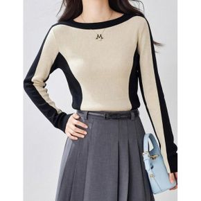 ATMARK 라인블록라운드니트 AA66KN005G_P434408998