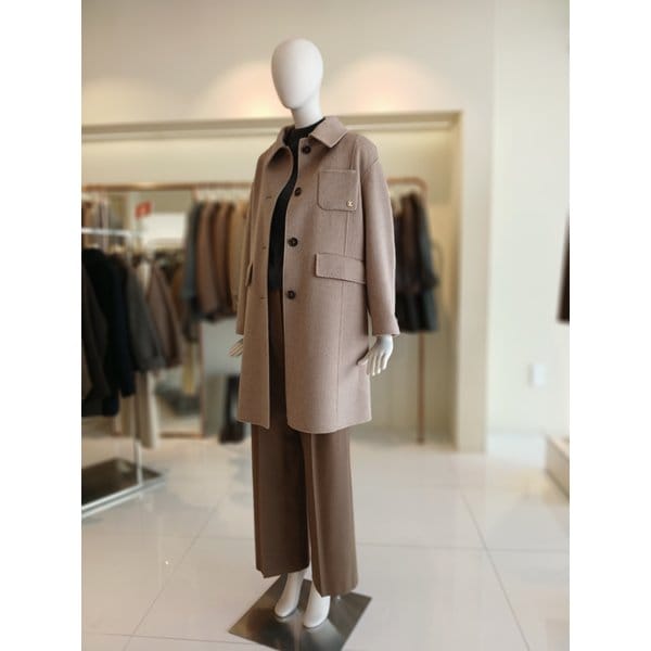 [여주점] 씨씨콜렉트 울캐시미어혼방스탠카라코트E254msg162