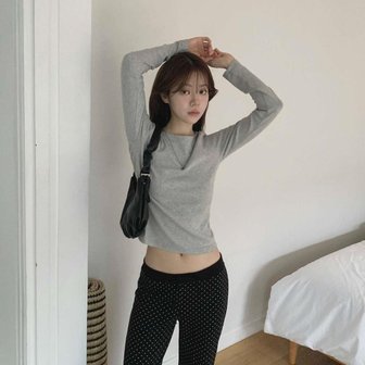 신세계라이브쇼핑 [옷자락] 여성 데일리 면 모달 피치기모 포근 크롭 긴팔티