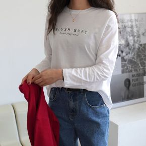 그레이 코튼 레터링 긴팔티_P372246841