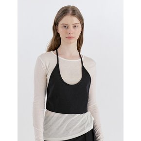 Basic Wool Halter-Neck Bustier - Black