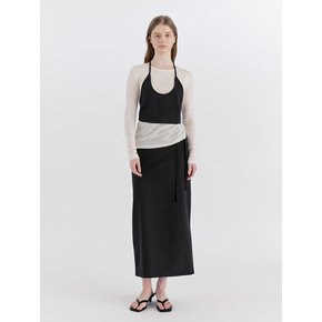 Basic Wool Halter-Neck Bustier - Black