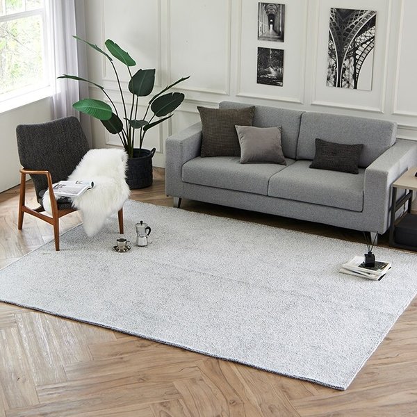 [애끌리아] 스노우 MC 샤기 사각 러그(100x150)