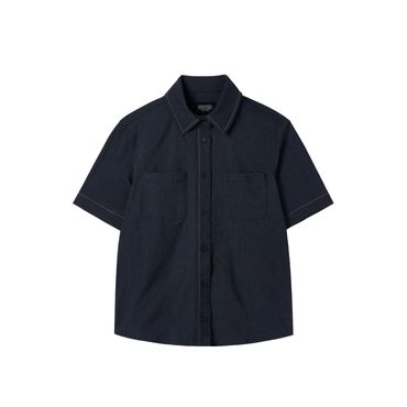 브롬톤 [브롬톤런던]P252WSH180 여성 데님 라이크 반팔 셔츠 W DENIM-LIKE HALF SLEEVE SHIRT - NAVY
