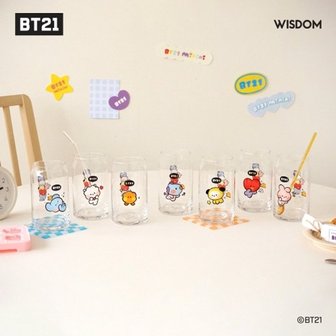 BT21 minini 유리컵 커피잔 물컵 집들이선물 방탄굿즈