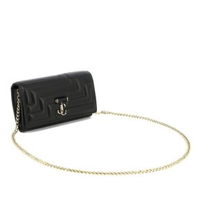 [해외배송] 지미추 펄 스트랩 숄더백 AVENUE_WALLET_CHAINNBABLACK_LIGHT_GOLD Black