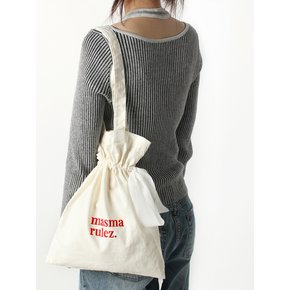 Ribbon eco bag_cream