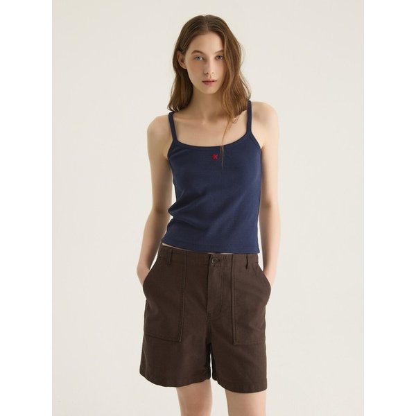 COTTON FATIGUE SHORTS - BROWN