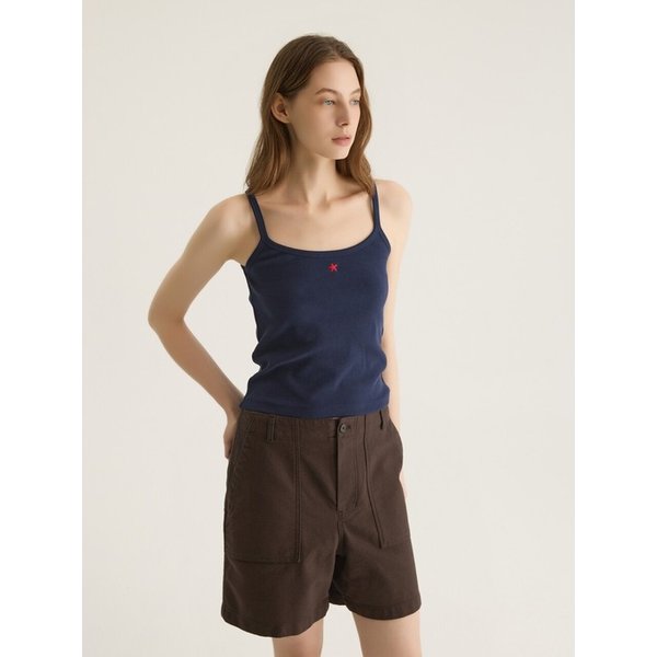 COTTON FATIGUE SHORTS - BROWN