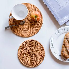 라탄 컵받침 다용도 받침 10cm