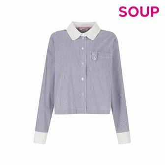 SOUP SA3LS83 칼라 믹스드 컬러 스트라이프 셔츠