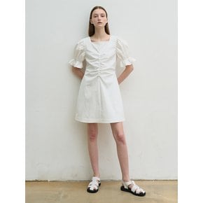 Cotton-seersucker mini dress (white)