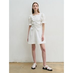 Cotton-seersucker mini dress (white)