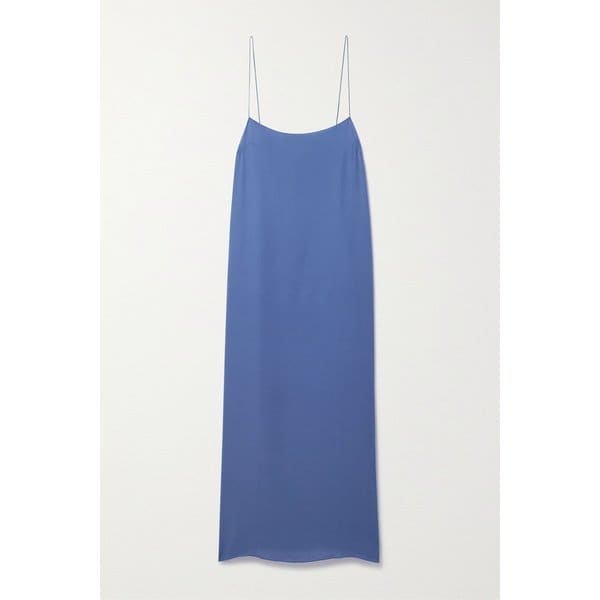 케이트 시칠리 실크 조젯 미디 드레스 블루 1647597325519134