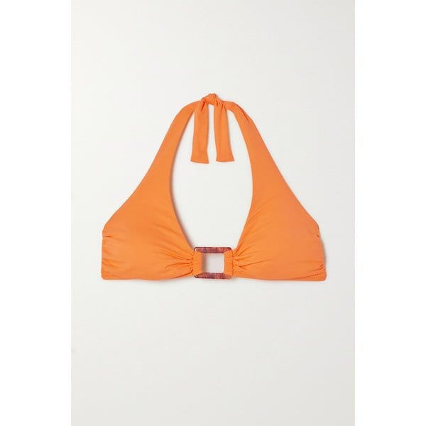 멜리사 오다바시 파리 장식 홀터넥 비키니 탑 오렌지 1647597326855353
