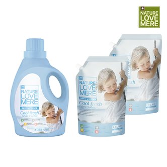 네이쳐러브메레 아기섬유유연제 쿨프레쉬 용기형 1800ml 1개 + 리필형 1300ml 2팩