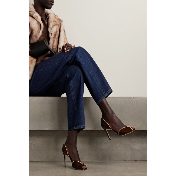 95 메탈릭 가죽 트림 벨벳 펌프스 46376663162952556