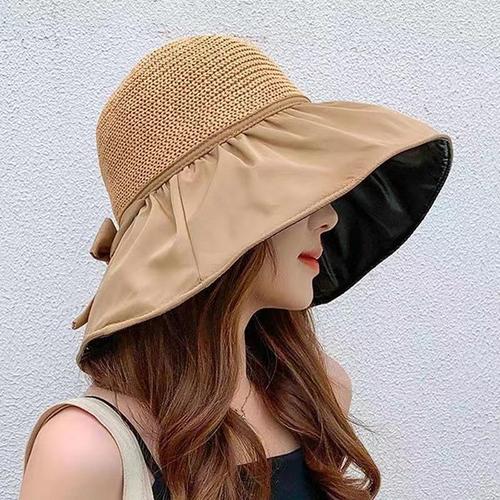 [더블디] 여성 5컬러 코튼 패션 비치 라탄모자 썬캡 HAT64(1)