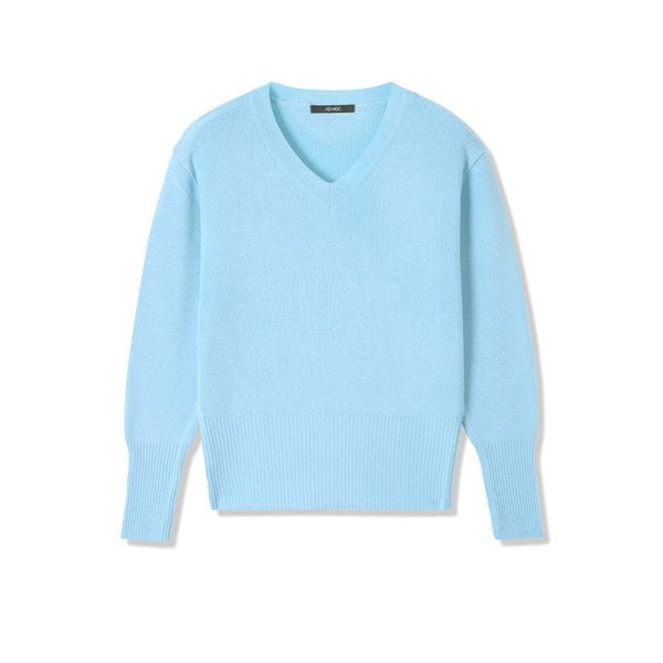 여성 브이넥 베이직 니트 (SKY BLUE) (HB3LKA5)