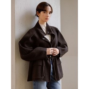 핸드메이드 볼륨 하프코트_3color