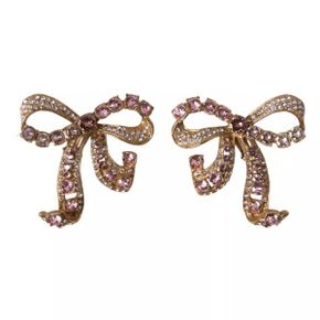 5386983 Dolce  Gabbana Brass pink Clear Crystal Bow Fiocchi Womens Christmas