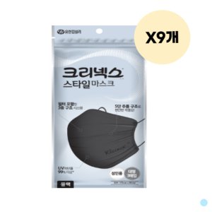 크리넥스 일회용 미세먼지 마스크 블랙 3매 X9