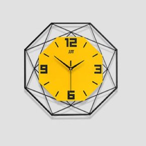 다각형벽시계 인테리어 시계 노랑-대8 38cm/55cm