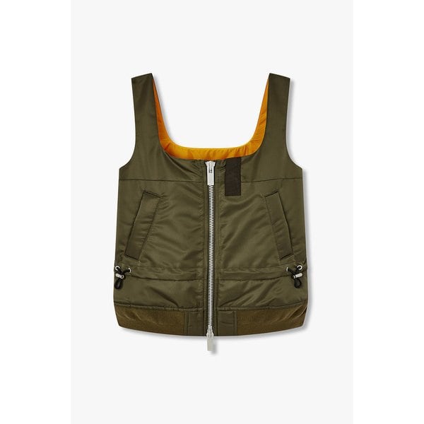 여성 나일론 트윌 지퍼드 탱크 탑 6415320503000