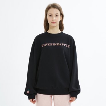 핑크파인애플 VOLUME SLEEVE SWEATSHIRT_BLACK