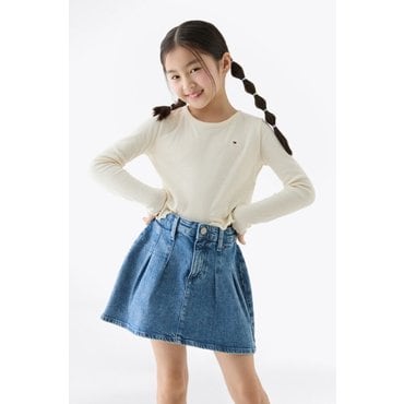 타미힐피거키즈 25/SS  T42F0KKO220GT1  슬럽 니트 탑  2컬러 (아이보리,블루)