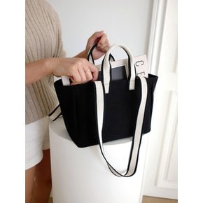 Mini two-tone strap bag (black)