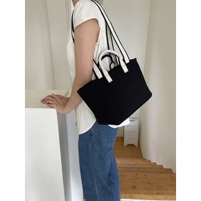 Mini two-tone strap bag (black)