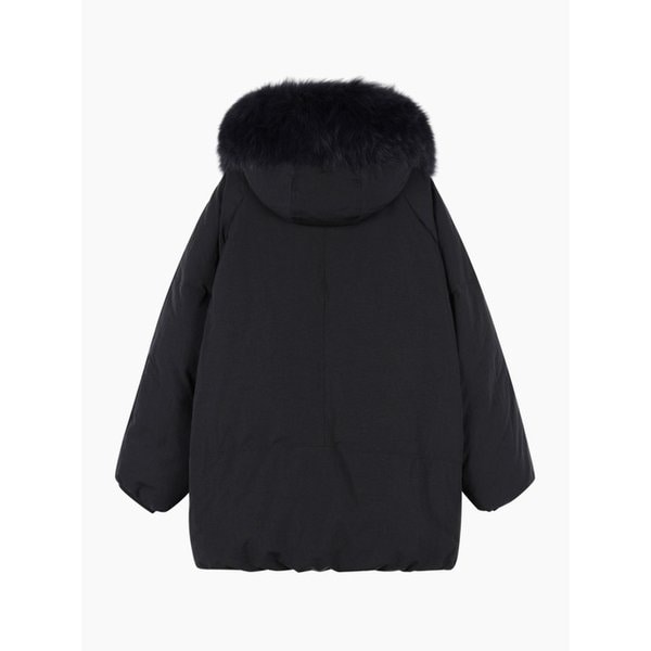 [Online Exclusive] 후드 퍼 덕다운 패딩_BAPDE2561BK