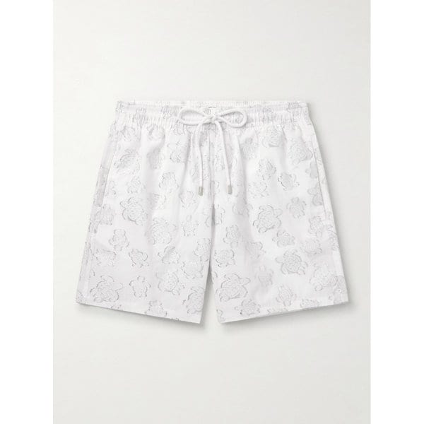 빌보콰 무피아 스트레이트 레그 미드 렝스 메탈릭 자카드 스윔 쇼츠 46376663162874788