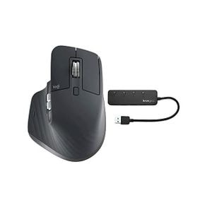 미국 로지텍 MX MASTER Logitech Master 3 Advanced Wireless Mouse and Knox 4Port USB Hub Bun