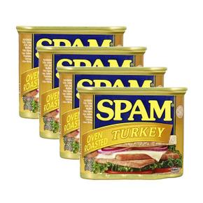 [해외직구] SPAM 스팸 오븐 로스트 터키 햄 통조림 미국스팸 340g 4팩 Oven Roasted Turkey, 9 g protein, 12 oz-