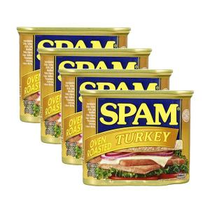  [해외직구] SPAM 스팸 오븐 로스트 터키 햄 통조림 미국스팸 340g 4팩 Oven Roasted Turkey, 9 g protein, 12 oz-