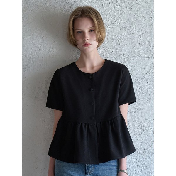 시타 하프 블라우스 블랙 BE063
