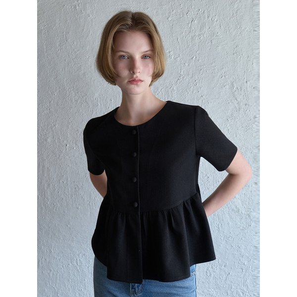 시타 하프 블라우스 블랙 BE063