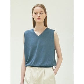 linen sleeveless knit (blue)