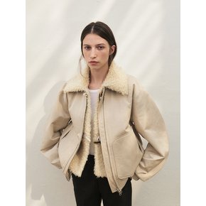 RTF FUR LAYER BOMBER_BEIGE