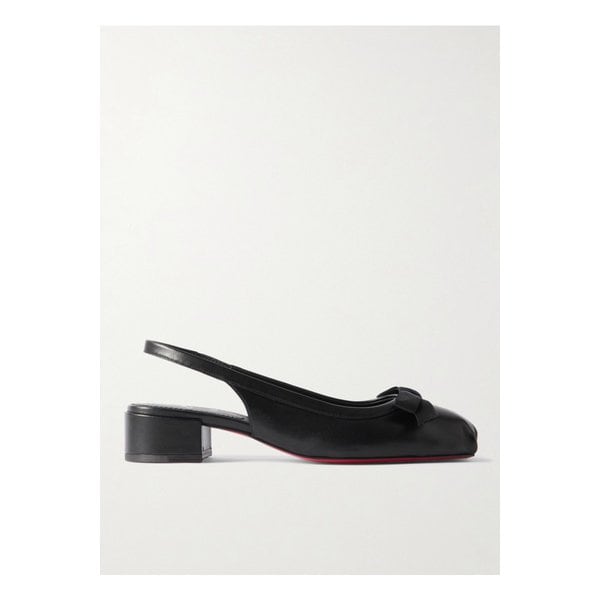 마마플러트 보우 장식 가죽 슬링백 펌프스 30mm 블랙 1647597327075981