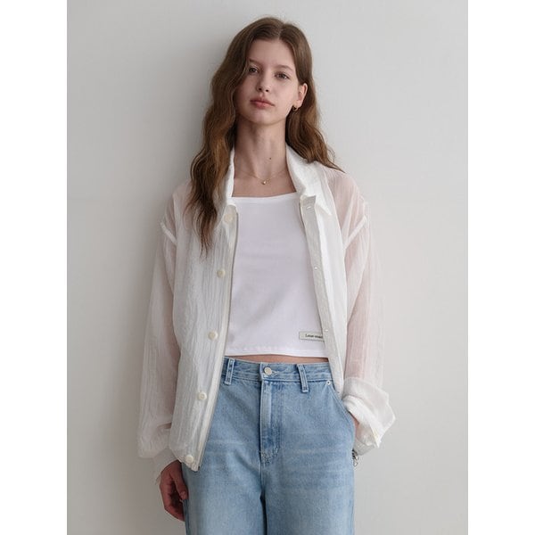 summer button kara blouson (ivory)