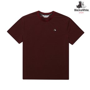 남성 멜란지 라운드 반팔 티셔츠 9414GZSN_RED
