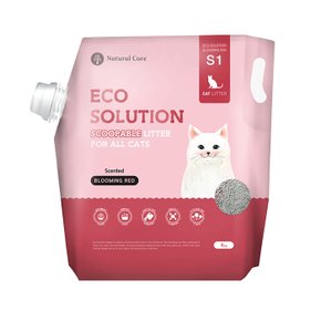 에코솔루션 벤토나이트 고양이 모래 블루밍레드 4kg